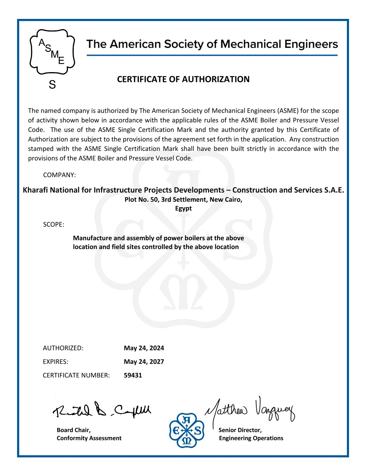 S Certificate 59431